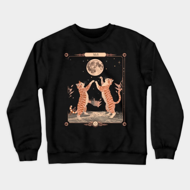 Cat Tarot Mystic Meow Musings Crewneck Sweatshirt by Josephine7